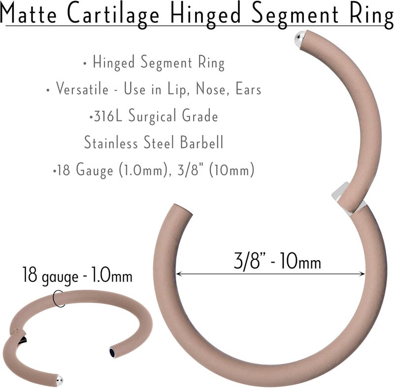 Body Candy Segment Hoop Rings 18 Gauge 316l Surgical Steel Lip Ring Cartilage - Image 5